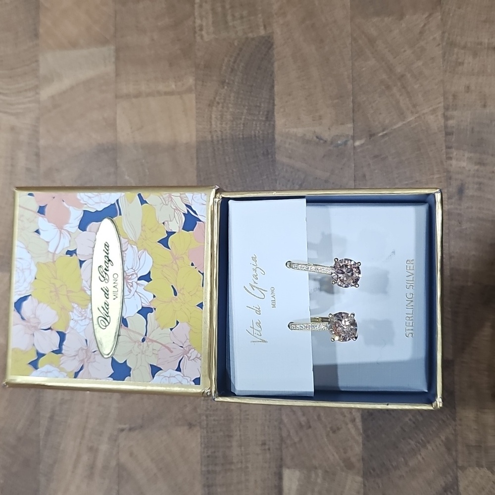 Vita di Grazia Gold Tone Sterling Silver Earrings NWT